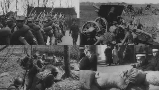1932年上海中国军民抗日真实影像高清在线视频素材下载