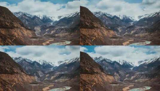 西藏林芝索松村南迦巴瓦峰雪山延时风景高清在线视频素材下载