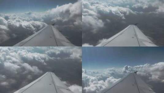 飞机，上面，云，翼高清在线视频素材下载