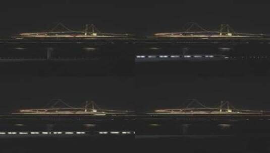 深中大桥西人工岛灯光夜景高清在线视频素材下载