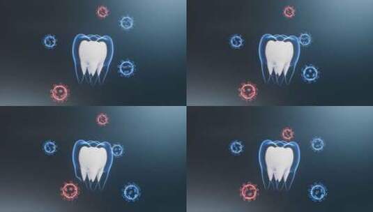 牙齿病毒防护动画高清在线视频素材下载