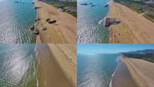 东海大海海边海水海浪沙滩海滩航拍风景唯美高清在线视频素材下载