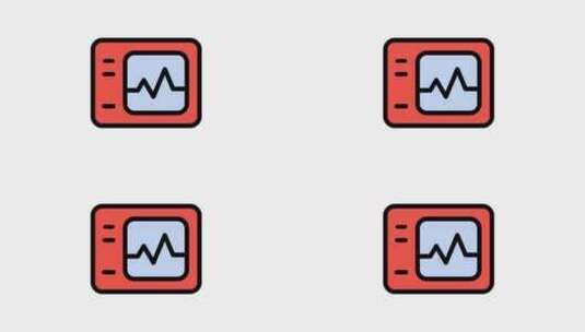 心跳监视器动画图标高清在线视频素材下载