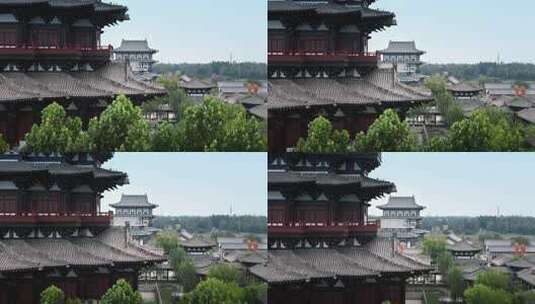 邯郸市大名县景点石刻博物馆运河博物馆航拍高清在线视频素材下载