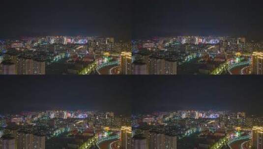 甘肃定西夜景2S航拍延时高清在线视频素材下载