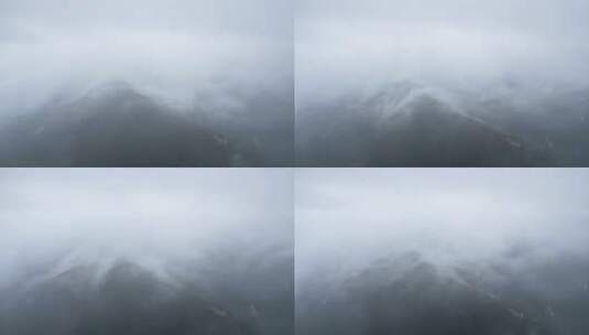 雨后山雾自然风景航拍延时高清在线视频素材下载