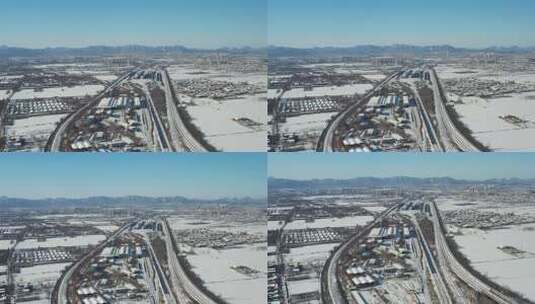 航拍雪景 冬至节气 冬天雪景  冬季高清在线视频素材下载