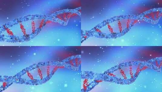 蓝色背景上的 DNA 链动画高清在线视频素材下载