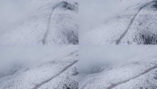 航拍天目山脉龙王山雾凇雪景风光高清在线视频素材下载