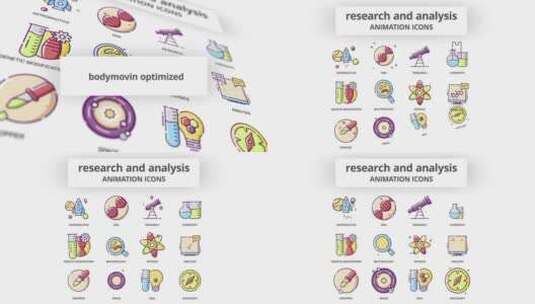 彩色新潮研究与分析动画图标展示片场AE模板高清AE视频素材下载