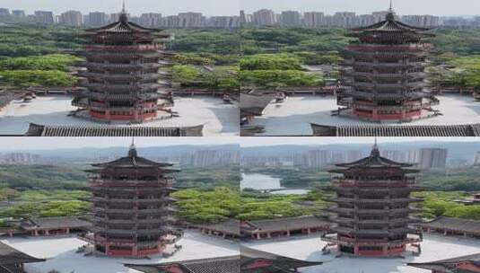 竖屏航拍重庆华岩旅游风景区华岩寺高清在线视频素材下载