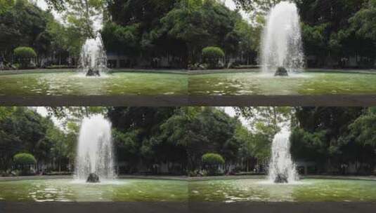 公园喷泉特写高清在线视频素材下载