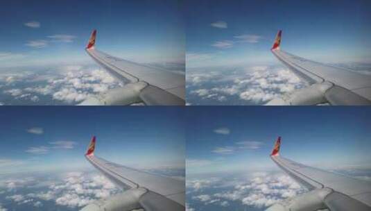 蓝天 白云 飞机 天空 飞机窗高清在线视频素材下载