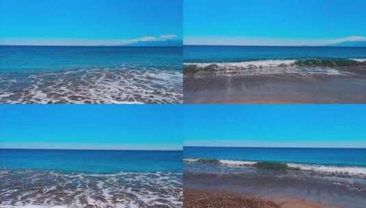 海浪拍打着沙滩高清在线视频素材下载