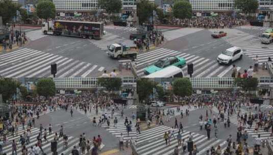 城市十字路口的交通延时拍摄高清在线视频素材下载