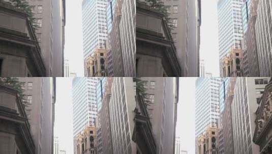 纽约市华尔街的摩天大楼高清在线视频素材下载
