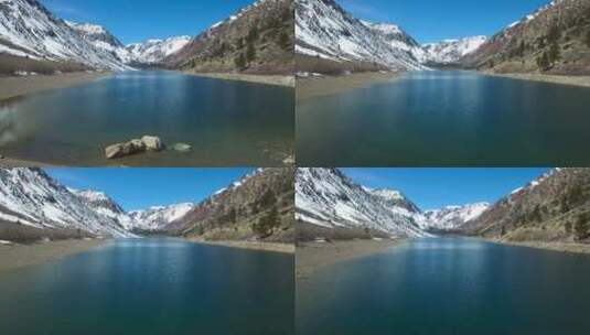 航拍内华达山脉下的湖泊高清在线视频素材下载