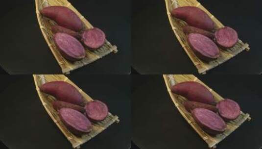 紫薯板栗紫薯紫蜜薯高清在线视频素材下载