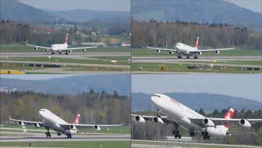 瑞士飞机起飞高清在线视频素材下载