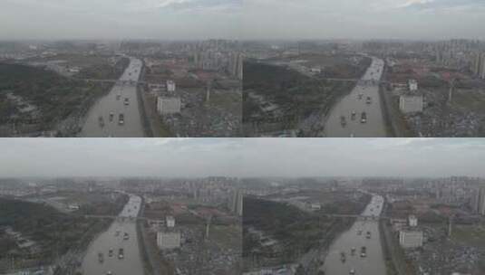 无锡全景京杭大运河4K航拍高清在线视频素材下载
