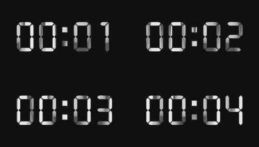 4K银白色液晶数字顺数10秒钟通道高清在线视频素材下载