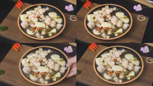 虾滑紫菜汤高清在线视频素材下载