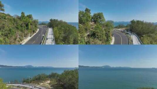 沿海公路4K航拍高清在线视频素材下载