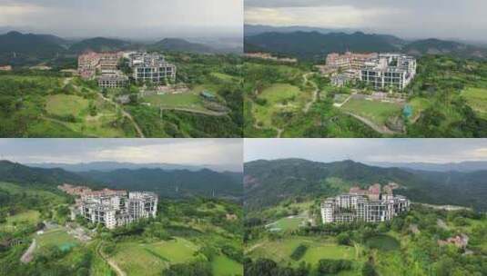 震撼大气旅游景区花都九龙湖风景航拍1080P高清在线视频素材下载