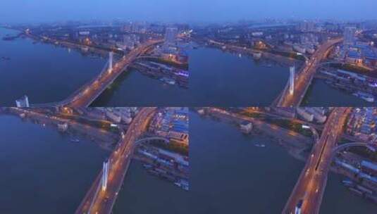 南昌赣江风光城市景观桥高清在线视频素材下载