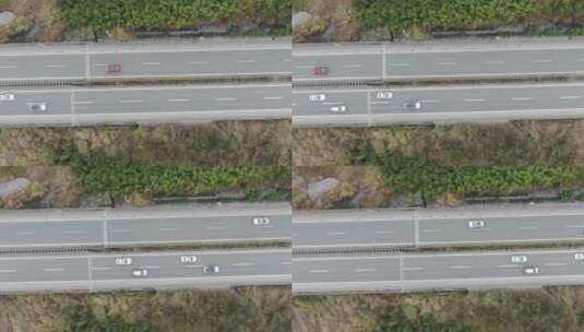 航拍高速路交通车辆快速行驶高清在线视频素材下载