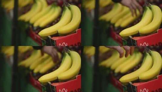 香蕉被拿起高清在线视频素材下载