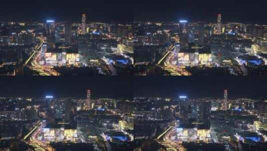 昆明大悦城夜景航拍高清在线视频素材下载