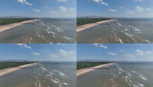 4K航拍秦皇岛北戴河滨海风光高清在线视频素材下载