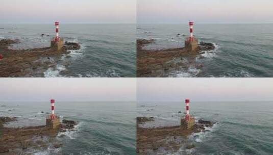 北海市冠头岭海枯石烂灯塔海岸线自然风光高清在线视频素材下载