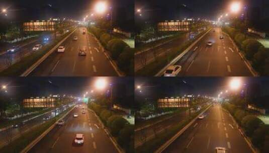 城市夜景延时车流高清在线视频素材下载