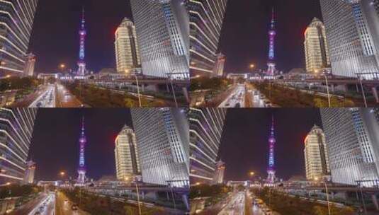 上海夜景-上海外滩陆家嘴高清在线视频素材下载