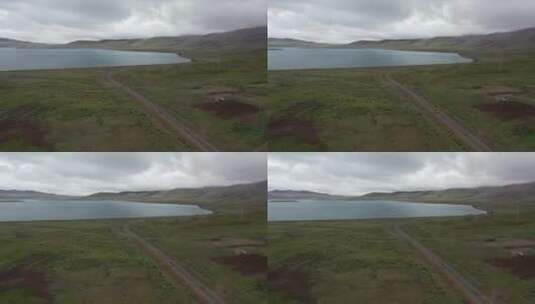 西藏山南拿日雍错G219公路自然风光航拍高清在线视频素材下载