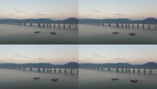 原创 福建福州平潭海峡公铁大桥航拍景观高清在线视频素材下载