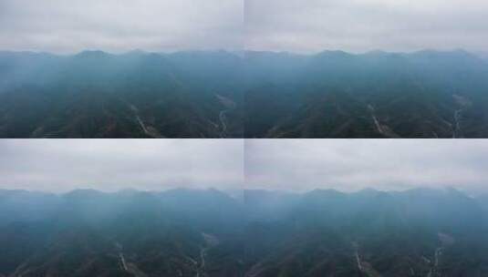 杭州富阳群山云雾缭绕航拍延时高清在线视频素材下载