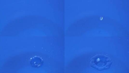 水珠滴落水中的慢镜头高清在线视频素材下载