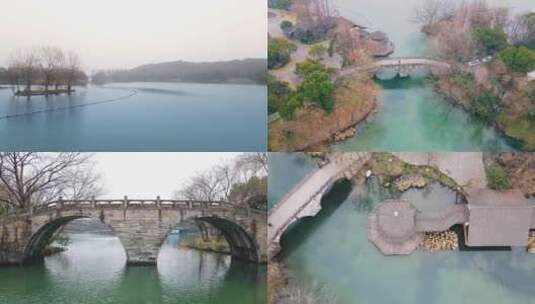 4K唯美航拍杭州西湖实景茅家埠景区高清在线视频素材下载