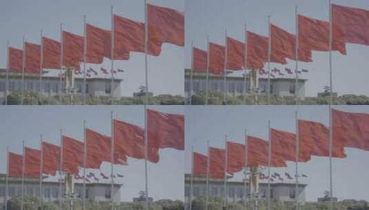 北京地标 天安门广场 红旗飘扬高清在线视频素材下载