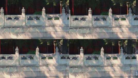 4K实拍北京国子监孔庙内水系景观汉白玉栏杆高清在线视频素材下载