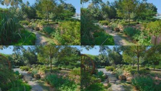 小区 公园 花园 花坛高清在线视频素材下载