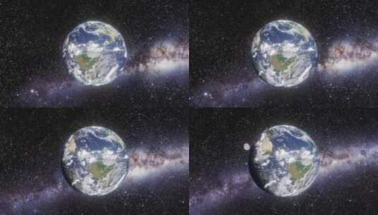 在太空中旋转的行星地球高清在线视频素材下载