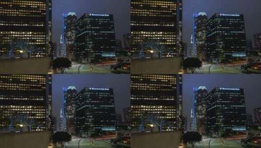 洛杉矶市中心的夜晚高清在线视频素材下载