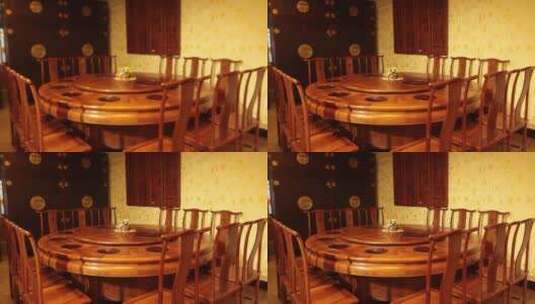 红木 餐桌高清在线视频素材下载