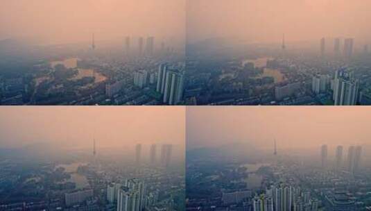 城市雾霾天气高清在线视频素材下载