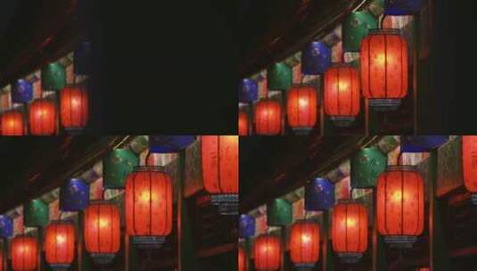 元宵节春节过年长廊灯笼高清在线视频素材下载