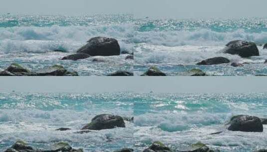 蔚蓝大海海浪慢镜头高清在线视频素材下载